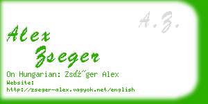 alex zseger business card
